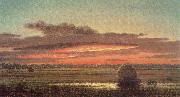 Martin Johnson Heade Sunset above the swamp Sweden oil painting artist